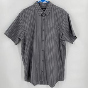 Men’s Fox Racing short sleeve button down size XL grey white stripe